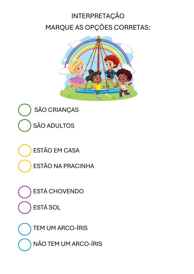 Página real: interpretação — marque as opções corretas